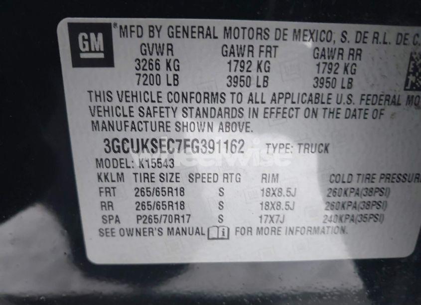 Photo 9 of 2015 Chevrolet Silverado 1500 2LZ (VIN 3GCUKSEC7FG391162)