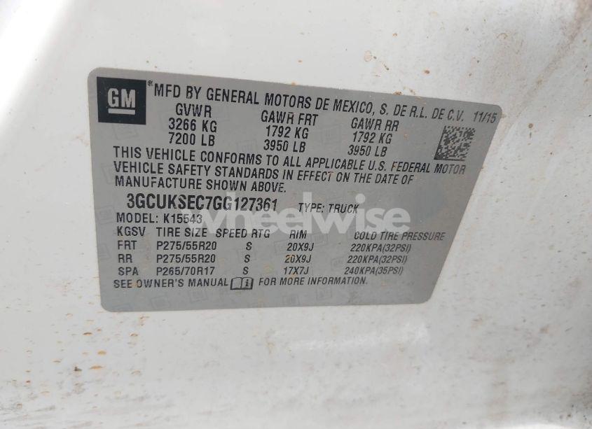 Photo 9 of 2016 Chevrolet Silverado 1500 2LZ (VIN 3GCUKSEC7GG127361)