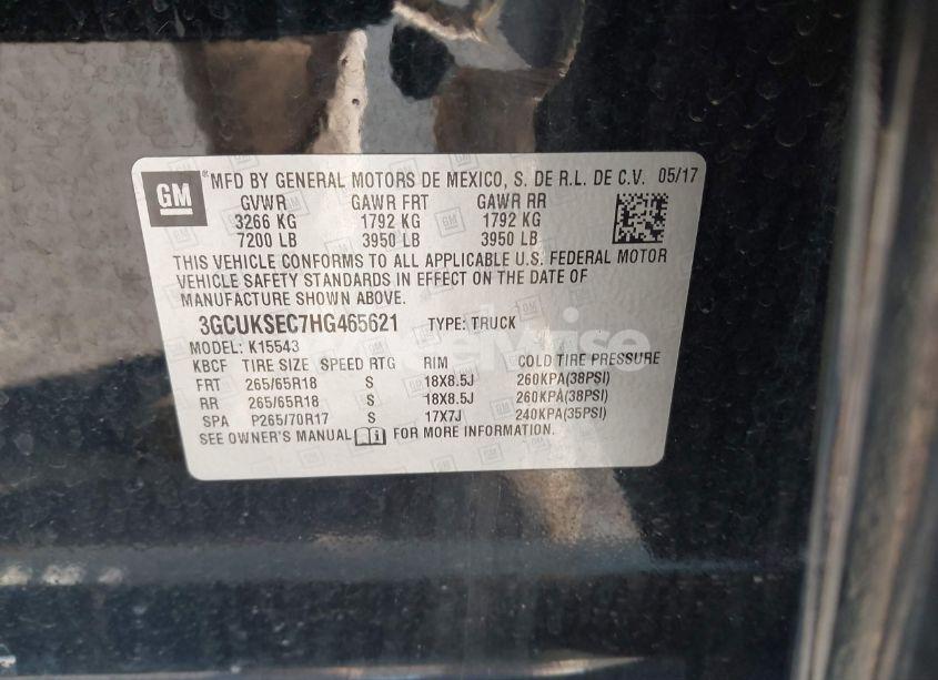 Photo 9 of 2017 Chevrolet Silverado 1500 2LZ (VIN 3GCUKSEC7HG465621)