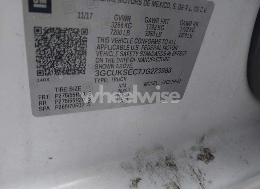 Photo 9 of 2018 Chevrolet Silverado 1500 2LZ (VIN 3GCUKSEC7JG223983)