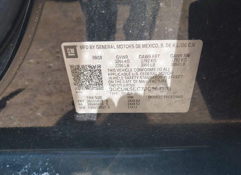 Photo 9 of 2018 Chevrolet Silverado 1500 2LZ (VIN 3GCUKSEC7JG554305)