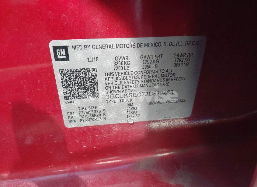 Photo 9 of 2018 Chevrolet Silverado 1500 1LZ (VIN 3GCUKSEC7JG629438)