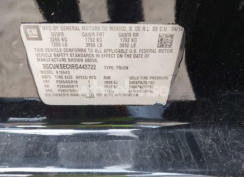 Photo 9 of 2014 Chevrolet Silverado 1500 2LZ (VIN 3GCUKSEC8EG443722)