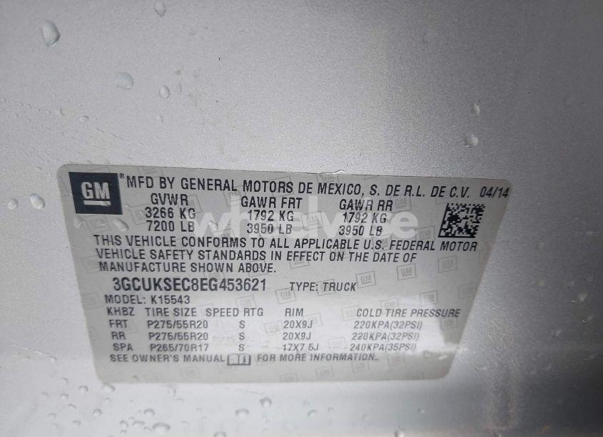 Photo 9 of 2014 Chevrolet Silverado 1500 1LZ (VIN 3GCUKSEC8EG453621)