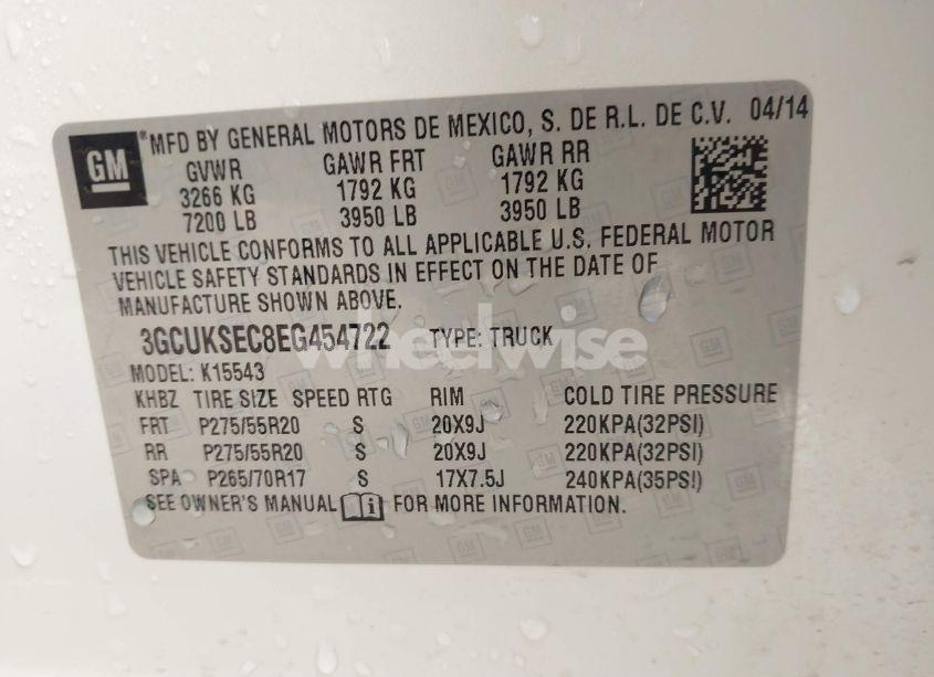 Photo 9 of 2014 Chevrolet Silverado 1500 1LZ (VIN 3GCUKSEC8EG454722)