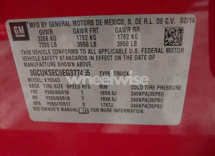 Photo 9 of 2014 Chevrolet Silverado 1500 2LZ (VIN 3GCUKSEC9EG377455)