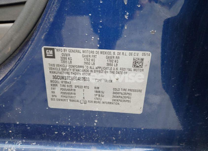 Photo 9 of 2014 Chevrolet Silverado 1500 2LZ (VIN 3GCUKSEC9EG487633)