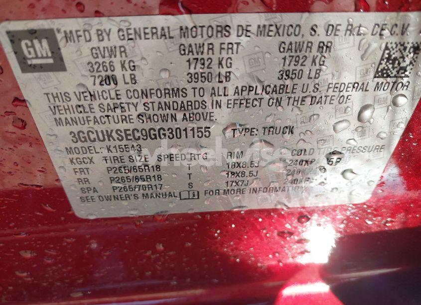 Photo 9 of 2016 Chevrolet Silverado 1500 2LZ (VIN 3GCUKSEC9GG301155)