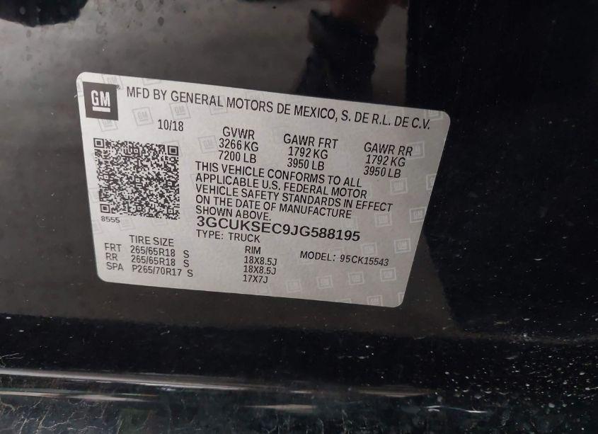 Photo 9 of 2018 Chevrolet Silverado 1500 2LZ (VIN 3GCUKSEC9JG588195)