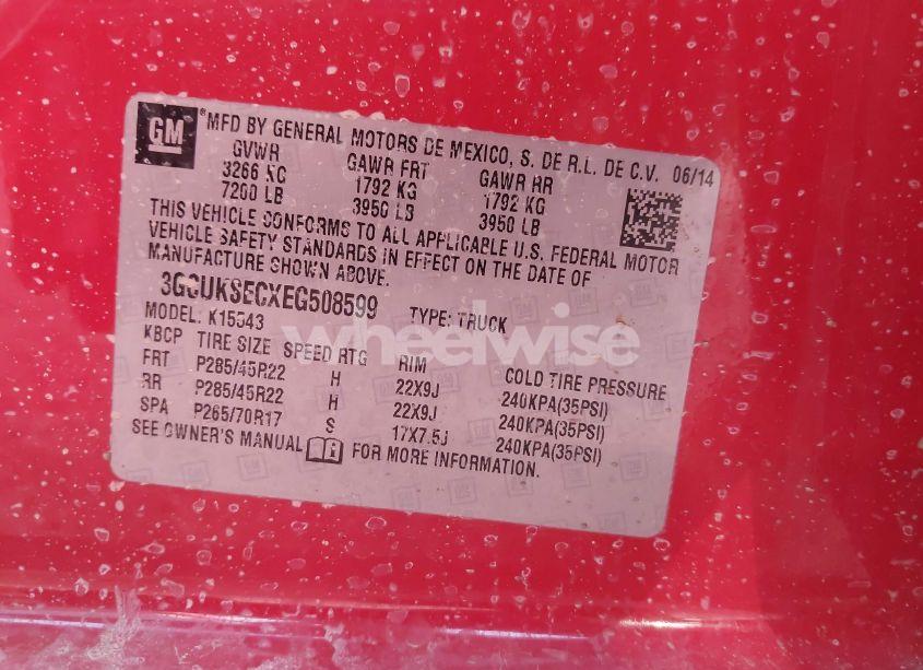 Photo 9 of 2014 Chevrolet Silverado 1500 1LZ (VIN 3GCUKSECXEG508599)