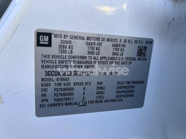 Photo 3 of 2016 CHEVROLET SILVERADO K1500 LTZ (VIN 3GCUKSECXGG261331)