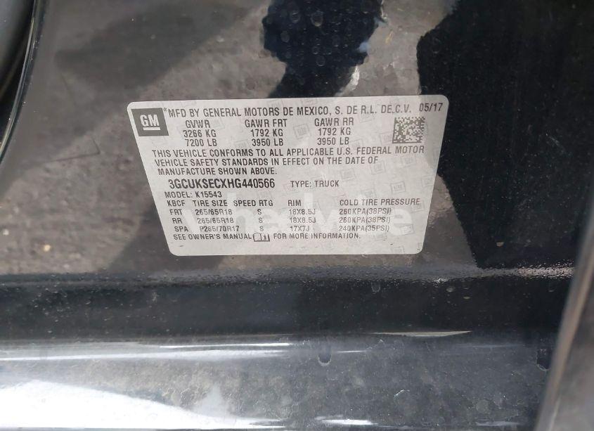 Photo 9 of 2017 Chevrolet Silverado 1500 2LZ (VIN 3GCUKSECXHG440566)