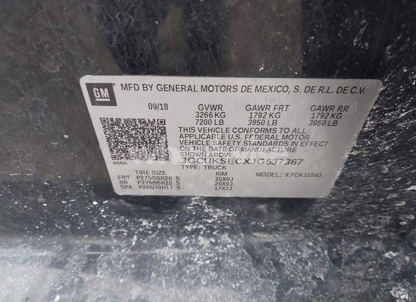 Photo 9 of 2018 Chevrolet Silverado 1500 2LZ (VIN 3GCUKSECXJG537367)