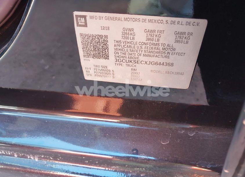 Photo 9 of 2018 Chevrolet Silverado 1500 1LZ (VIN 3GCUKSECXJG644368)