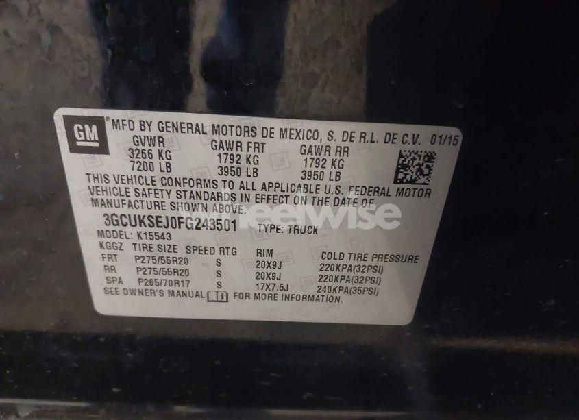 Photo 9 of 2015 Chevrolet Silverado 1500 1LZ (VIN 3GCUKSEJ0FG243501)