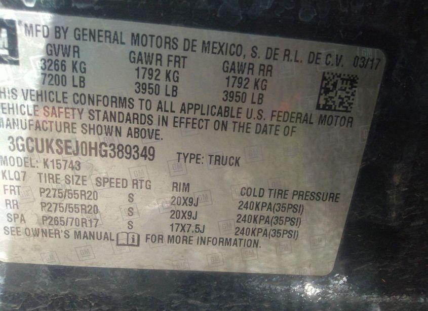 Photo 9 of 2017 Chevrolet Silverado 1500 2LZ (VIN 3GCUKSEJ0HG389349)