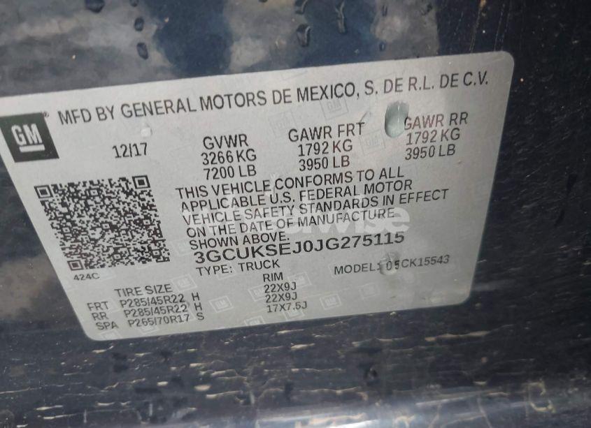 Photo 9 of 2018 Chevrolet Silverado 1500 2LZ (VIN 3GCUKSEJ0JG275115)