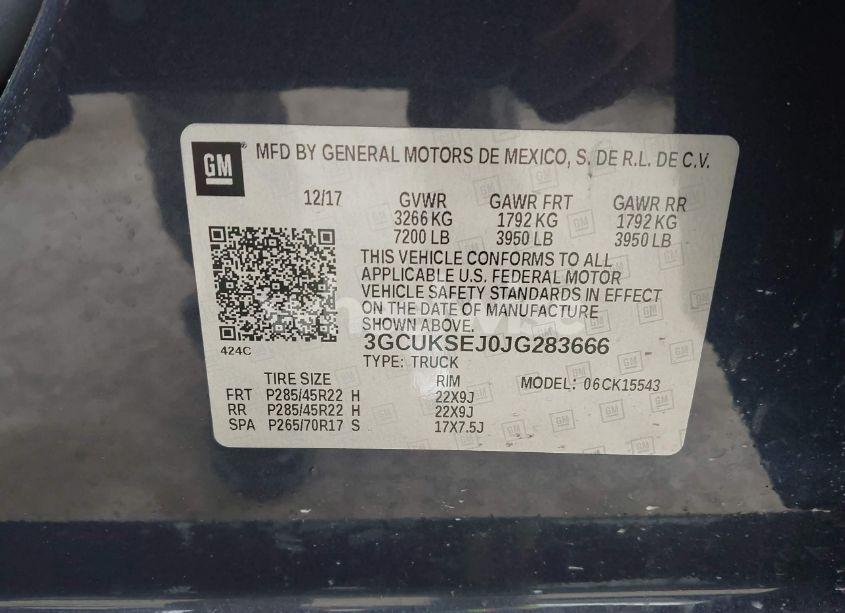 Photo 9 of 2018 Chevrolet Silverado 1500 2LZ (VIN 3GCUKSEJ0JG283666)