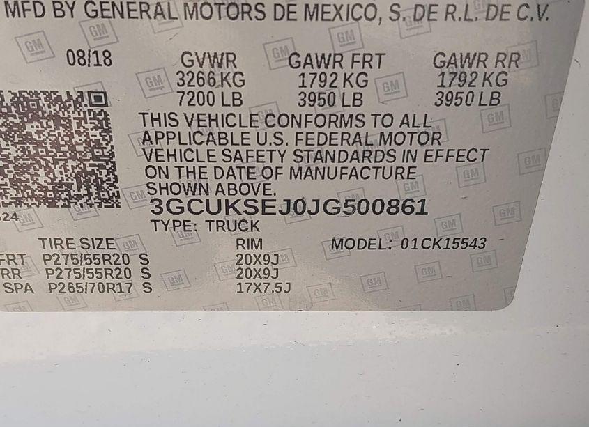 Photo 9 of 2018 Chevrolet Silverado 1500 1LZ (VIN 3GCUKSEJ0JG500861)