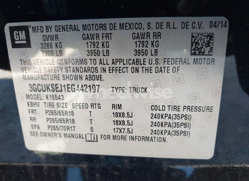 Photo 9 of 2014 Chevrolet Silverado 1500 2LZ (VIN 3GCUKSEJ1EG442197)