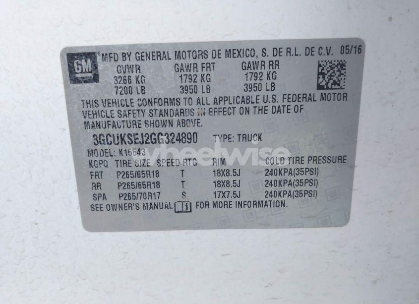 Photo 9 of 2016 Chevrolet Silverado 1500 2LZ (VIN 3GCUKSEJ2GG324890)