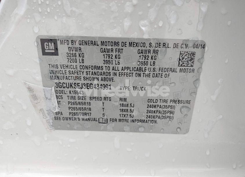 Photo 9 of 2014 Chevrolet Silverado 1500 1LZ (VIN 3GCUKSEJ3EG434991)