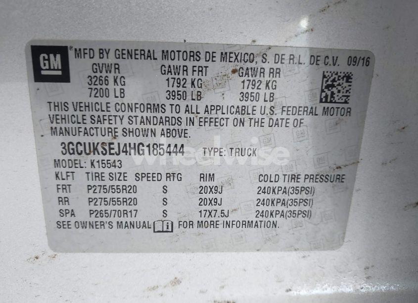 Photo 9 of 2017 Chevrolet Silverado 1500 2LZ (VIN 3GCUKSEJ4HG185444)