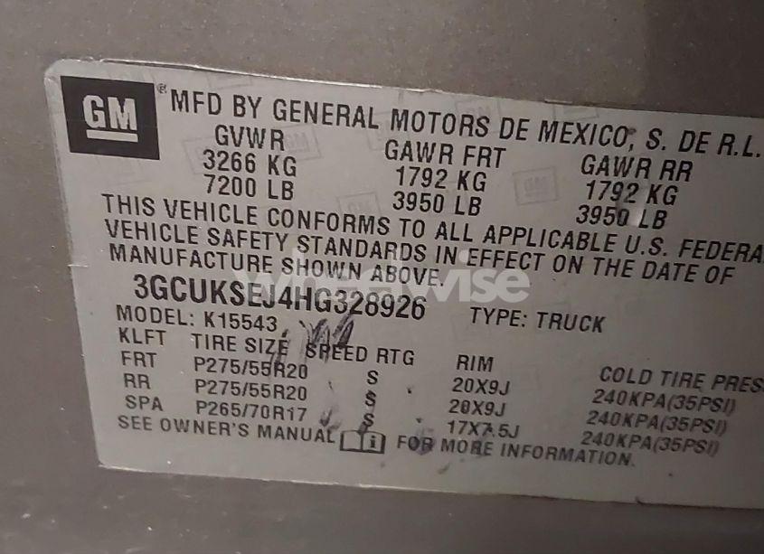 Photo 9 of 2017 Chevrolet Silverado 1500 2LZ (VIN 3GCUKSEJ4HG328926)