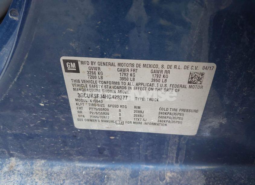 Photo 9 of 2017 Chevrolet Silverado 1500 1LZ (VIN 3GCUKSEJ4HG428377)