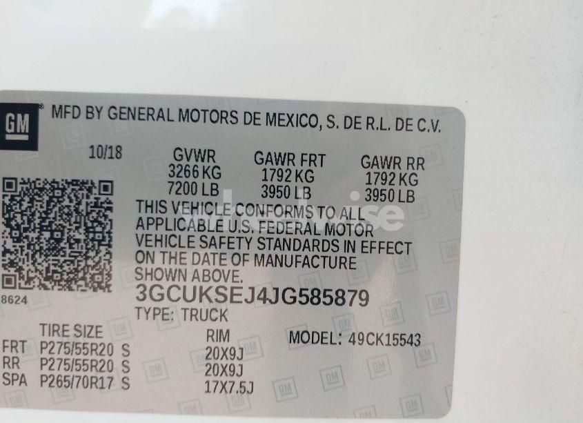 Photo 9 of 2018 Chevrolet Silverado 1500 1LZ (VIN 3GCUKSEJ4JG585879)