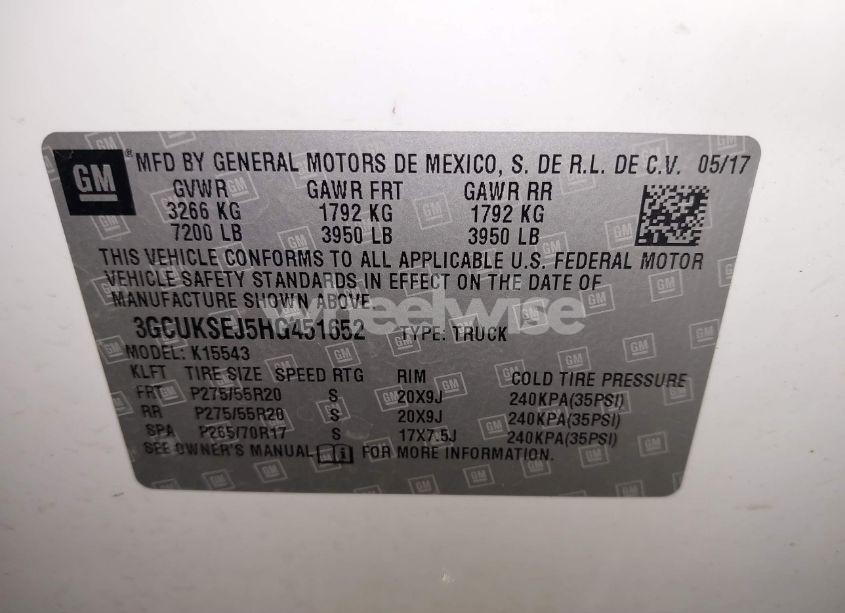 Photo 9 of 2017 Chevrolet Silverado 1500 1LZ (VIN 3GCUKSEJ5HG451652)