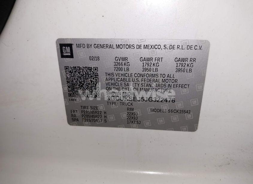 Photo 9 of 2018 Chevrolet Silverado 1500 2LZ (VIN 3GCUKSEJ5JG322476)