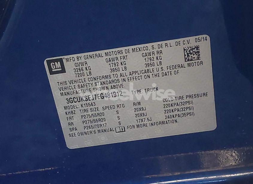 Photo 9 of 2014 Chevrolet Silverado 1500 2LZ (VIN 3GCUKSEJ7EG481912)