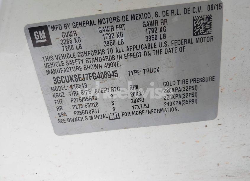 Photo 9 of 2015 Chevrolet Silverado 1500 2LZ (VIN 3GCUKSEJ7FG408945)