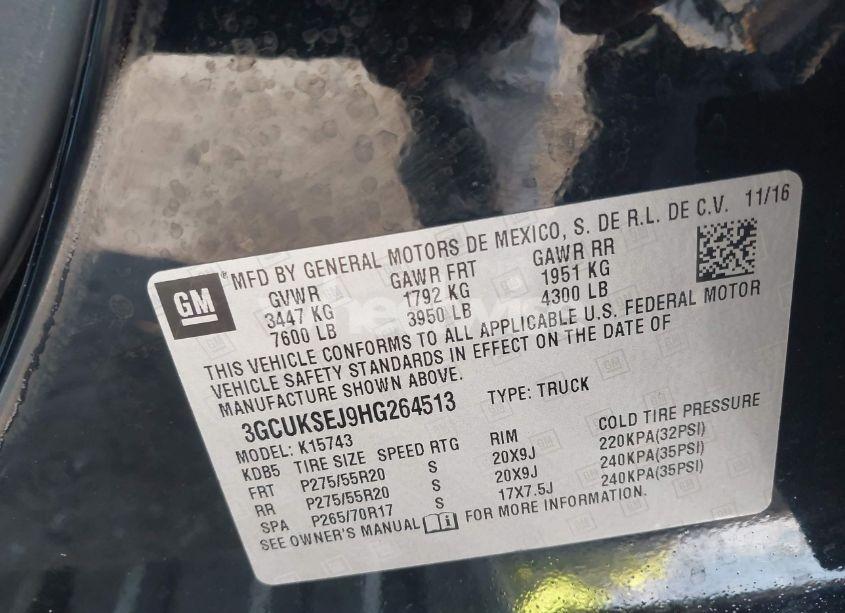 Photo 9 of 2017 Chevrolet Silverado 1500 1LZ (VIN 3GCUKSEJ9HG264513)