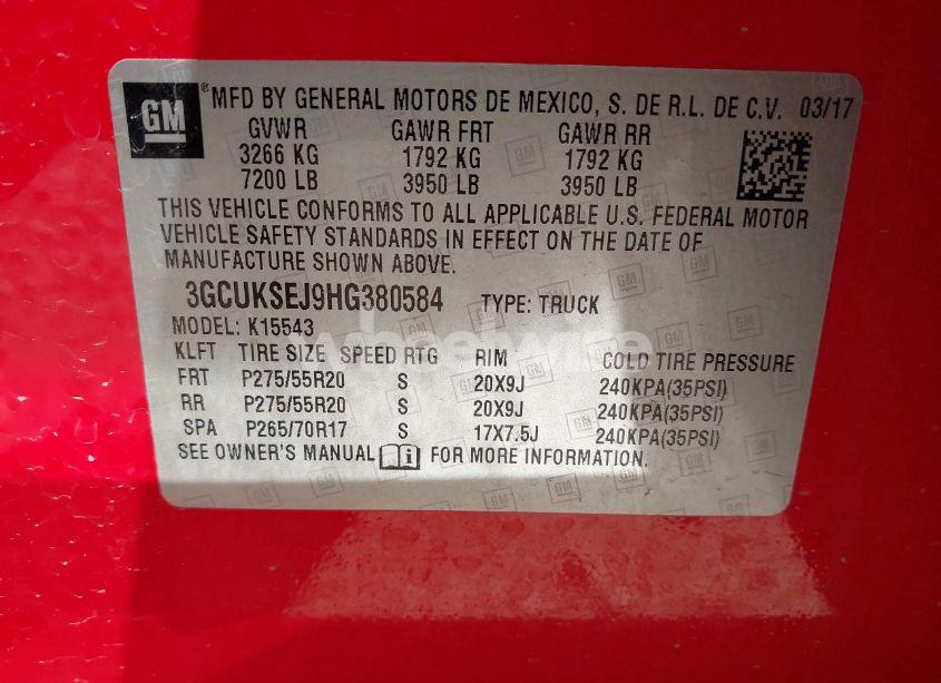 Photo 9 of 2017 Chevrolet Silverado 1500 1LZ (VIN 3GCUKSEJ9HG380584)