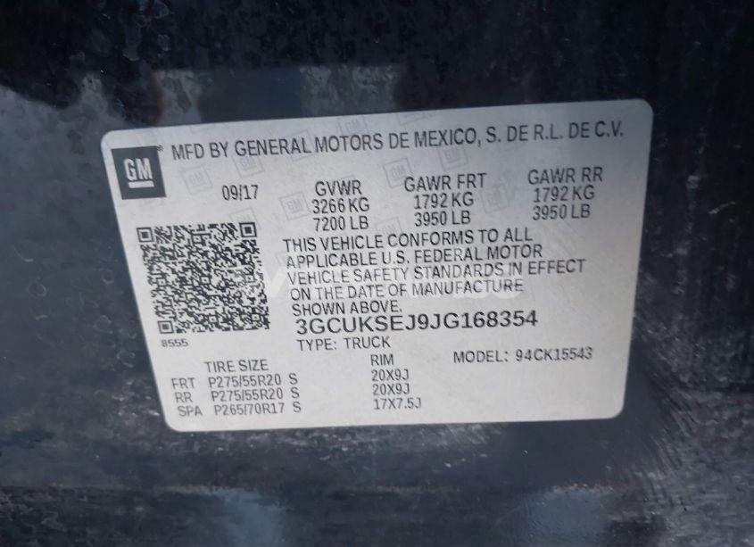 Photo 9 of 2018 Chevrolet Silverado 1500 2LZ (VIN 3GCUKSEJ9JG168354)