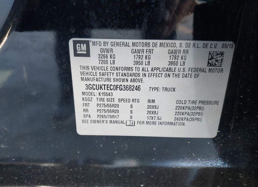 Photo 9 of 2015 Chevrolet Silverado 1500 HIGH COUNTRY (VIN 3GCUKTEC0FG368246)