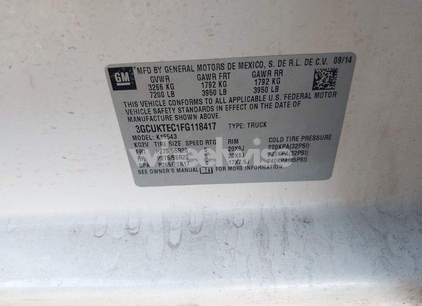 Photo 9 of 2015 Chevrolet Silverado 1500 HIGH COUNTRY (VIN 3GCUKTEC1FG118417)