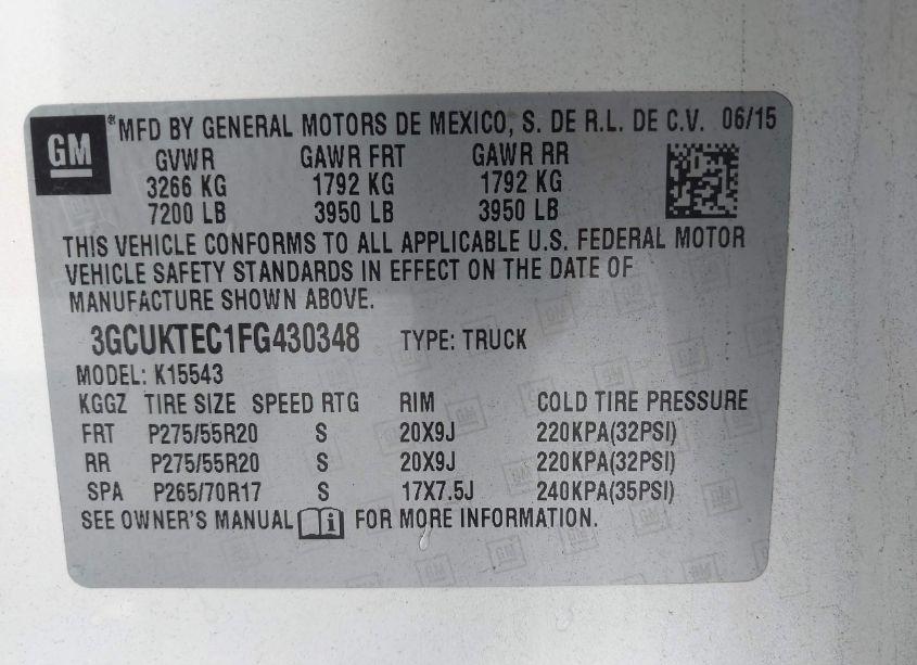 Photo 9 of 2015 Chevrolet Silverado 1500 HIGH COUNTRY (VIN 3GCUKTEC1FG430348)