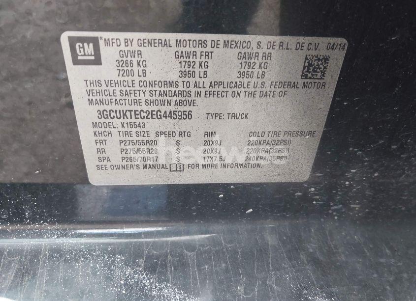 Photo 9 of 2014 Chevrolet Silverado 1500 HIGH COUNTRY (VIN 3GCUKTEC2EG445956)