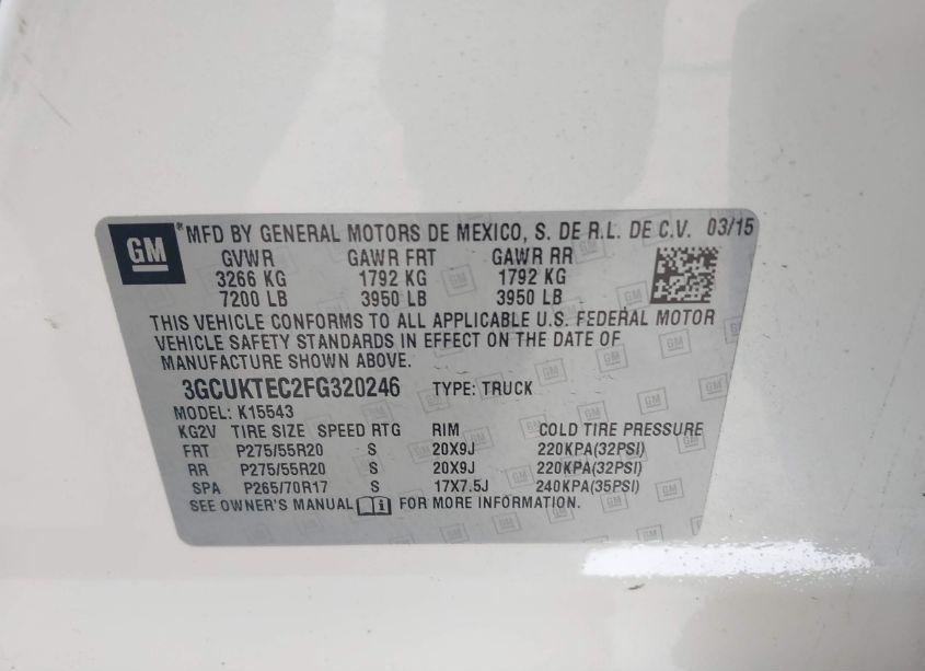 Photo 9 of 2015 Chevrolet Silverado 1500 HIGH COUNTRY (VIN 3GCUKTEC2FG320246)