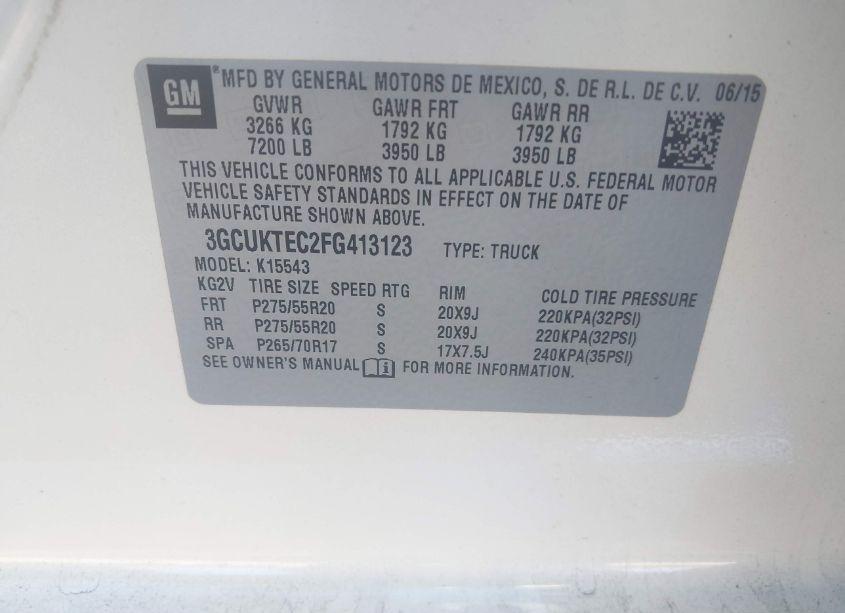 Photo 9 of 2015 Chevrolet Silverado 1500 HIGH COUNTRY (VIN 3GCUKTEC2FG413123)