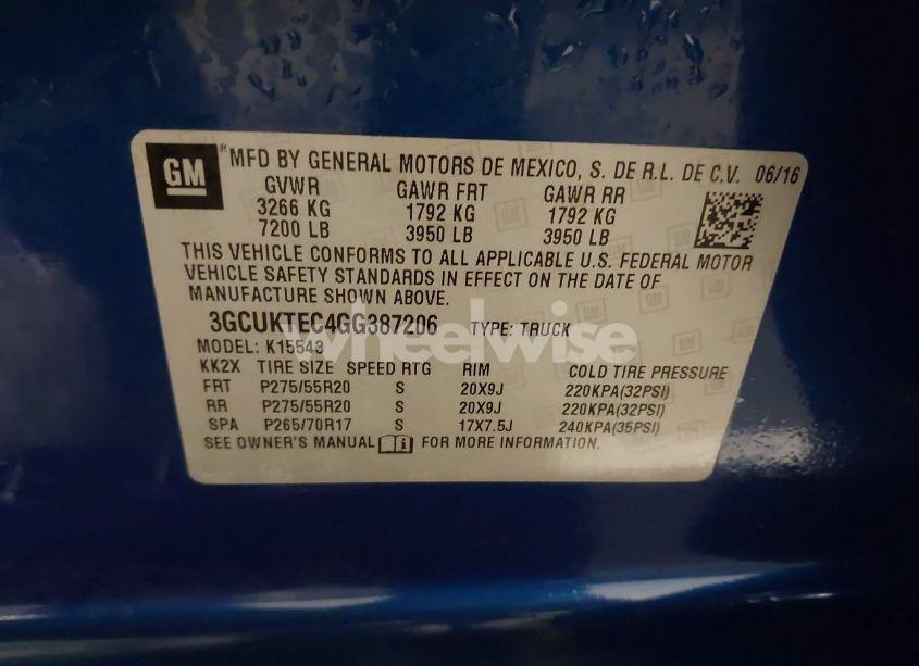 Photo 9 of 2016 Chevrolet Silverado 1500 HIGH COUNTRY (VIN 3GCUKTEC4GG387206)