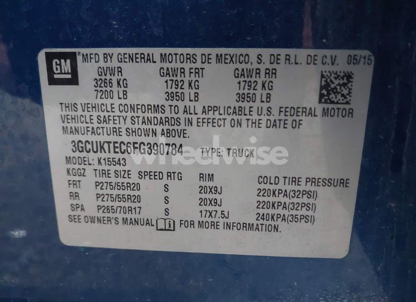 Photo 9 of 2015 Chevrolet Silverado 1500 HIGH COUNTRY (VIN 3GCUKTEC6FG390784)
