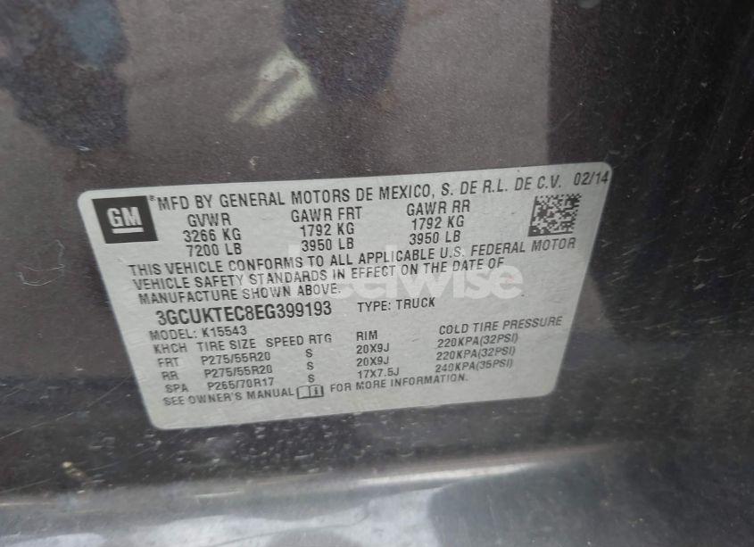 Photo 9 of 2014 Chevrolet Silverado 1500 HIGH COUNTRY (VIN 3GCUKTEC8EG399193)