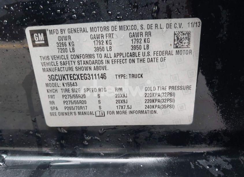 Photo 9 of 2014 Chevrolet Silverado 1500 HIGH COUNTRY (VIN 3GCUKTECXEG311146)