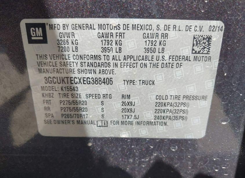 Photo 12 of 2014 Chevrolet Silverado 1500 HIGH COUNTRY (VIN 3GCUKTECXEG388406)