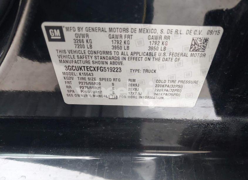 Photo 9 of 2015 Chevrolet Silverado 1500 HIGH COUNTRY (VIN 3GCUKTECXFG519223)