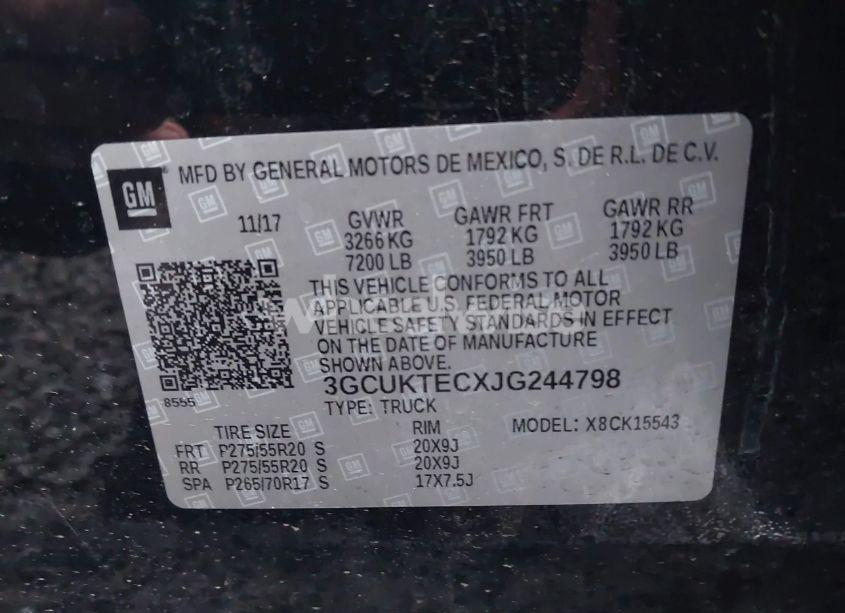 Photo 9 of 2018 Chevrolet Silverado 1500 HIGH COUNTRY (VIN 3GCUKTECXJG244798)